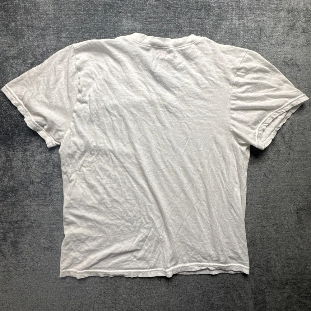 Levi's T-Shirt Mens Medium White Knit Cotton‎ Batwing Logo Slim Casual V-Neck